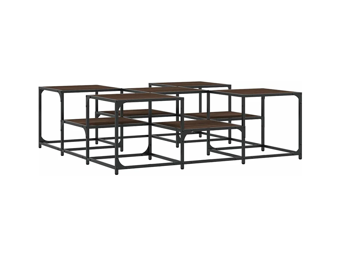 Table basse chêne marron 121x121x40 bois d'ingénierie