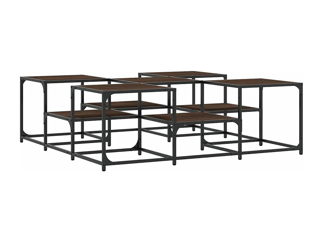 Salontafel 121x121x40 cm bewerkt hout bruineikenkleurig