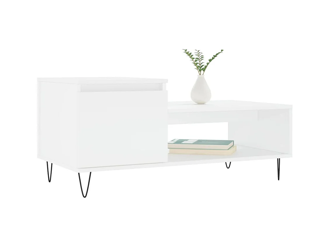 Table basse Blanc 100x50x45 Bois d'ingénierie