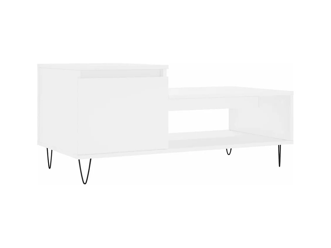 Table basse Blanc 100x50x45 Bois d'ingénierie