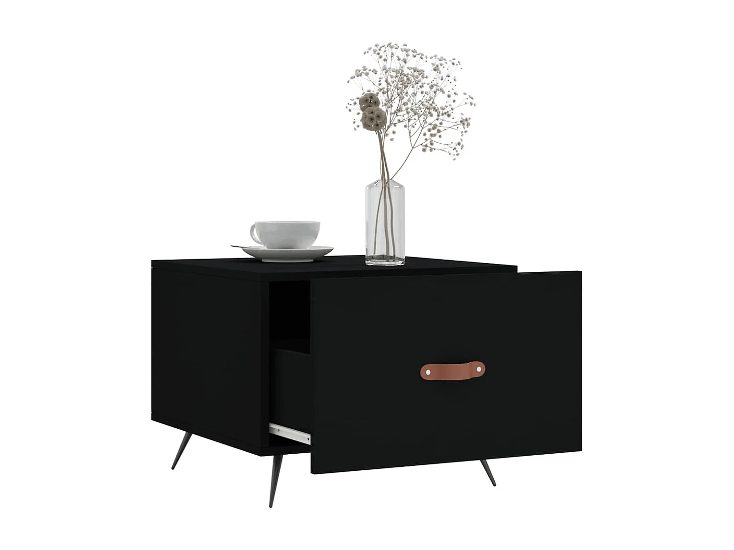 Tables basses 2 pcs noir 50x50x40 bois d'ingénierie