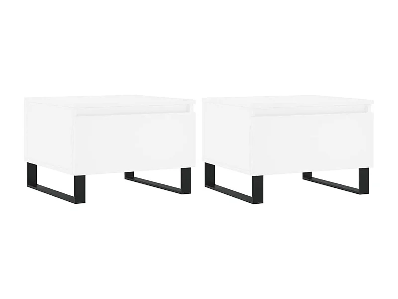 Tables basses 2 pcs blanc 50x46x35 bois d'ingénierie