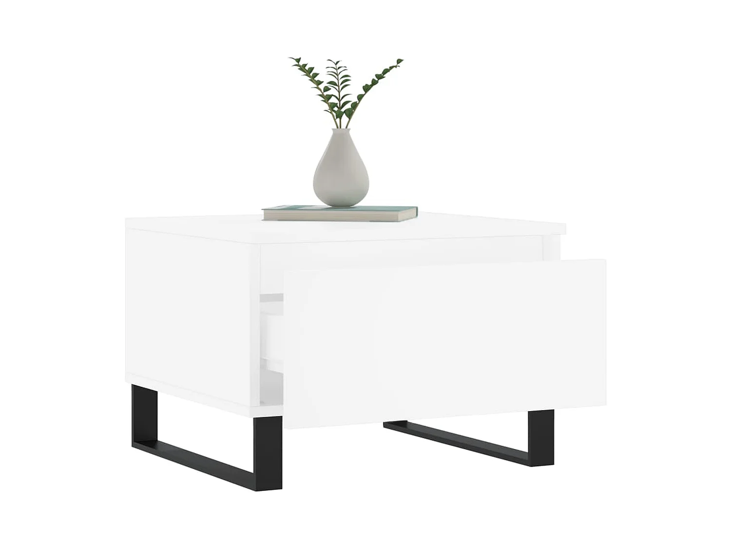 Tables basses 2 pcs blanc 50x46x35 bois d'ingénierie