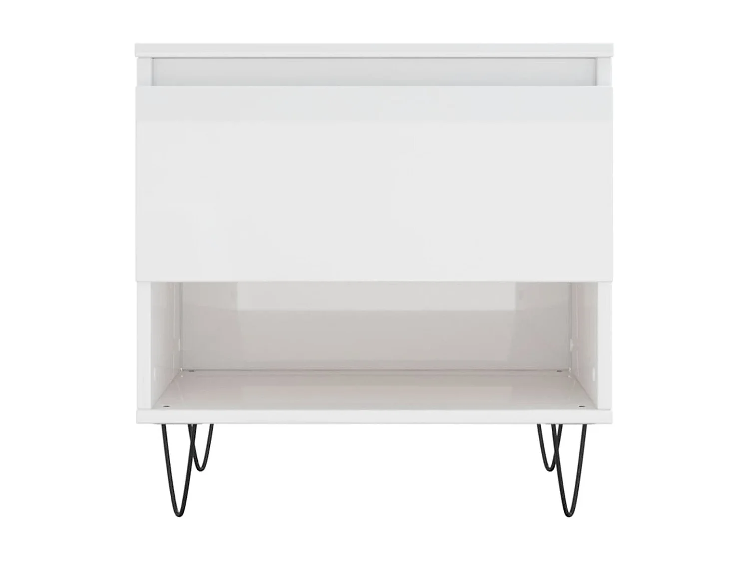 Table basse blanc brillant 50x46x50 bois d'ingénierie