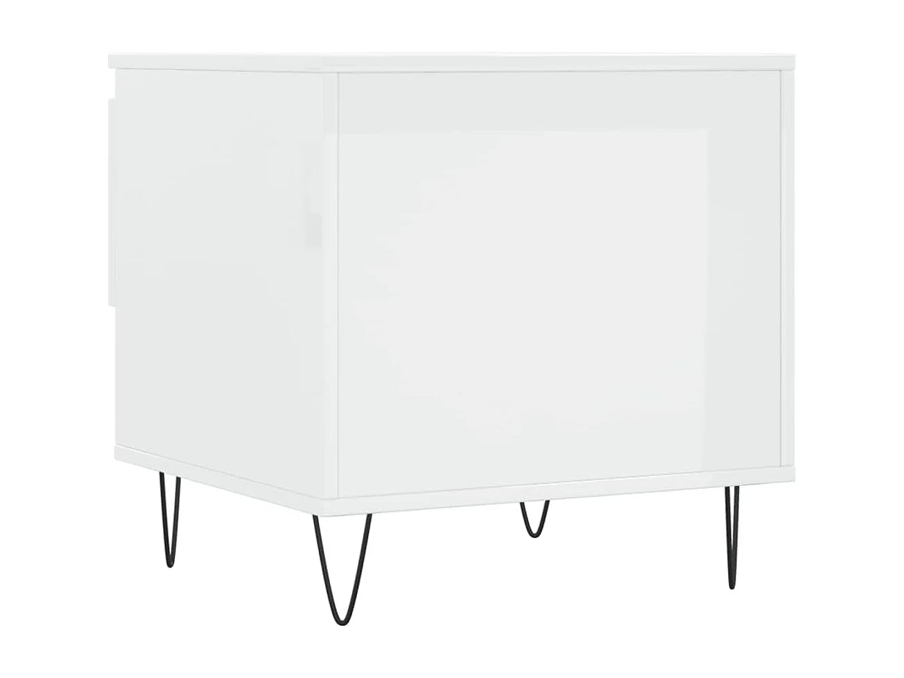 Table basse blanc brillant 50x46x50 bois d'ingénierie