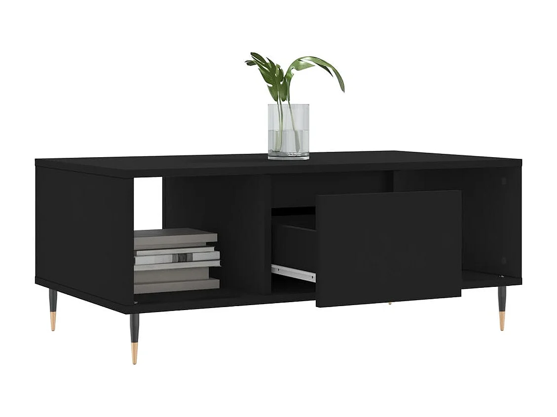 Table basse Noir 90x50x36,5 Bois d'ingénierie