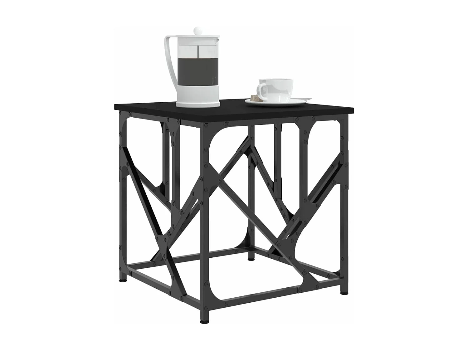 Table basse noir 45x45x47,5 bois d'ingénierie