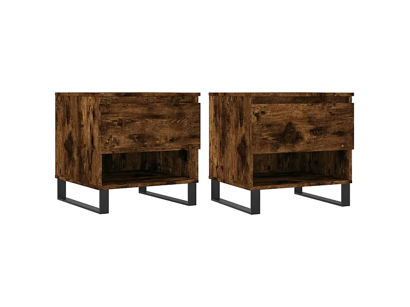 Tables basses 2 pcs chêne fumé 50x46x50 bois d'ingénierie