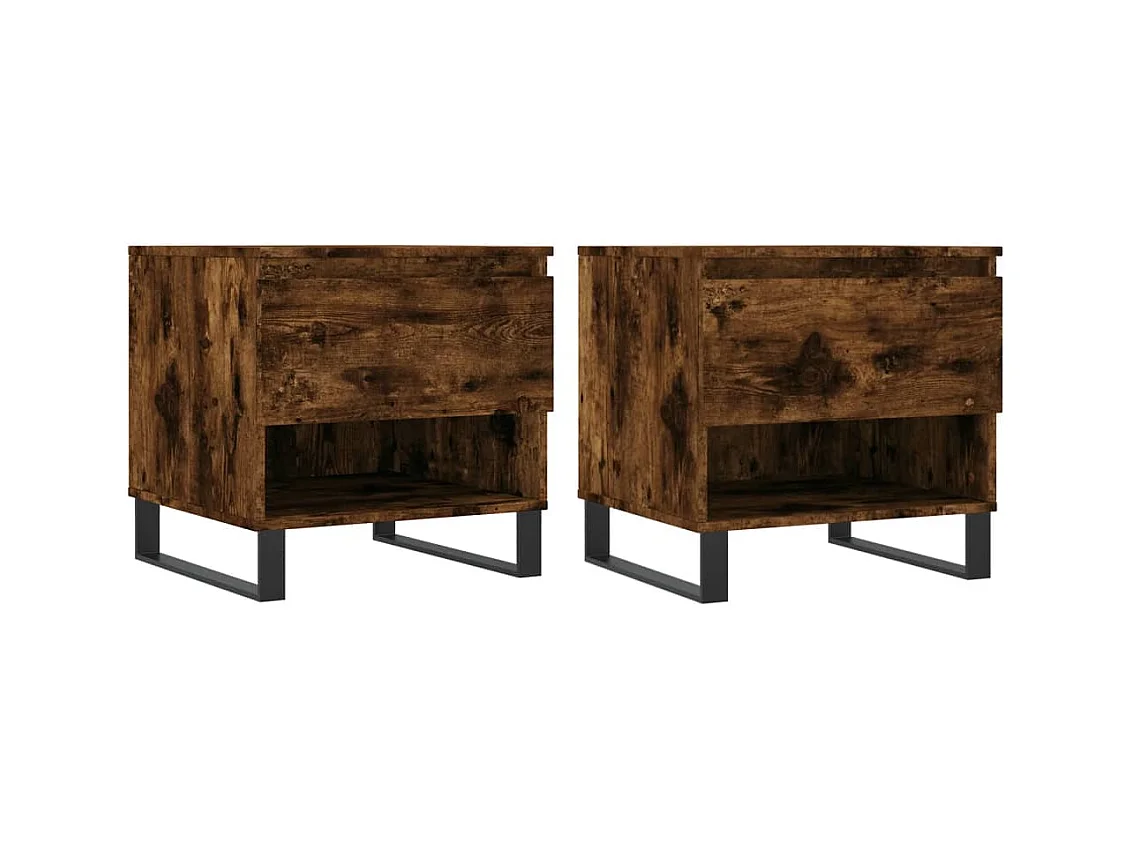 Tables basses 2 pcs chêne fumé 50x46x50 bois d'ingénierie