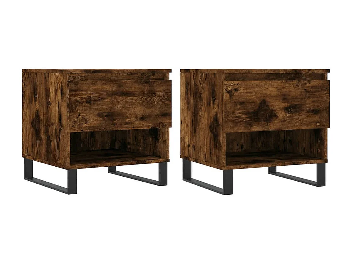Tables basses 2 pcs chêne fumé 50x46x50 bois d'ingénierie