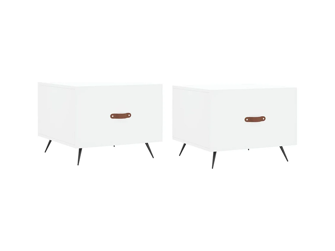 Tables basses 2 pcs blanc 50x50x40 bois d'ingénierie