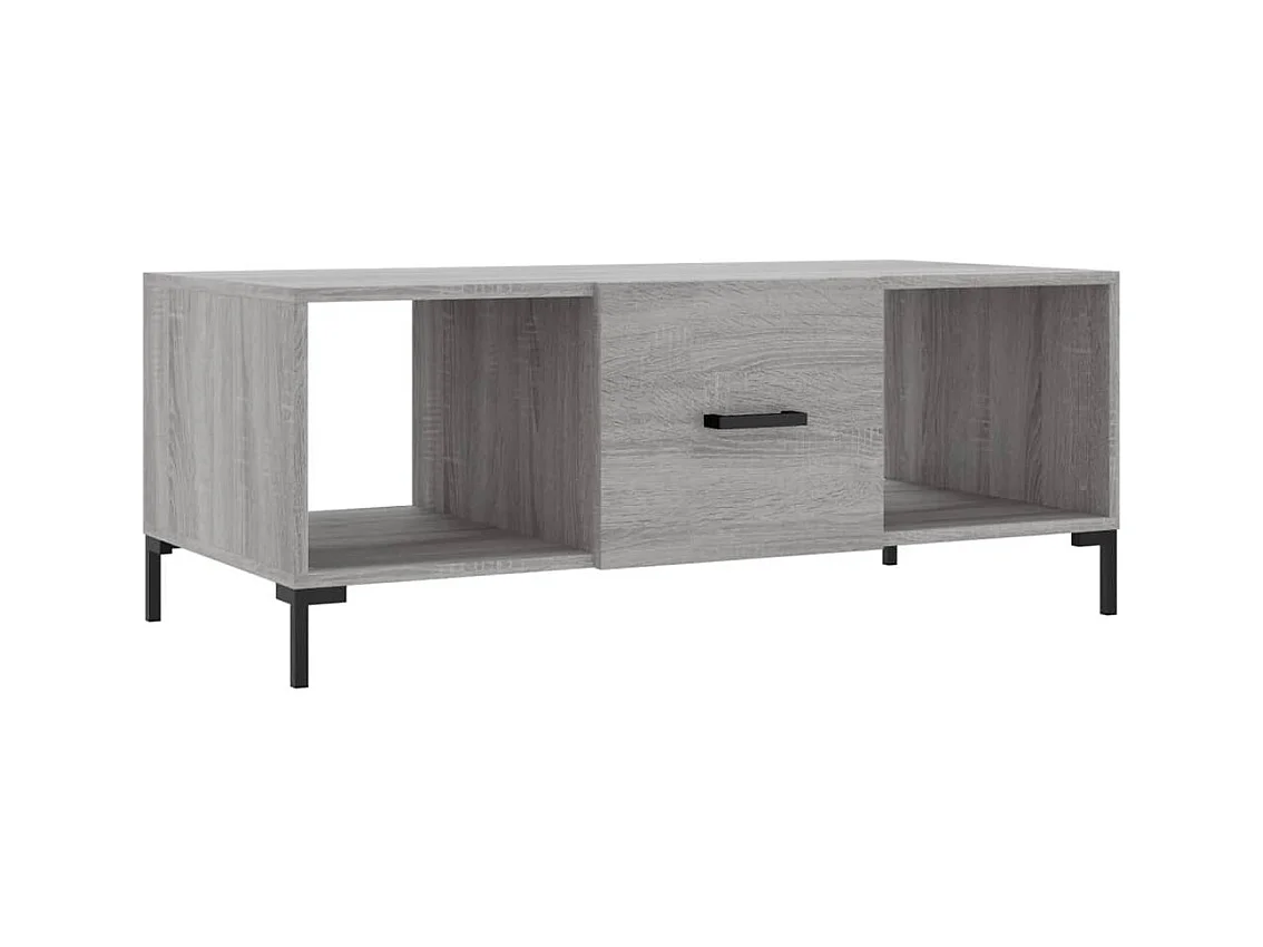 Table basse sonoma gris 102x50x40 bois d'ingénierie