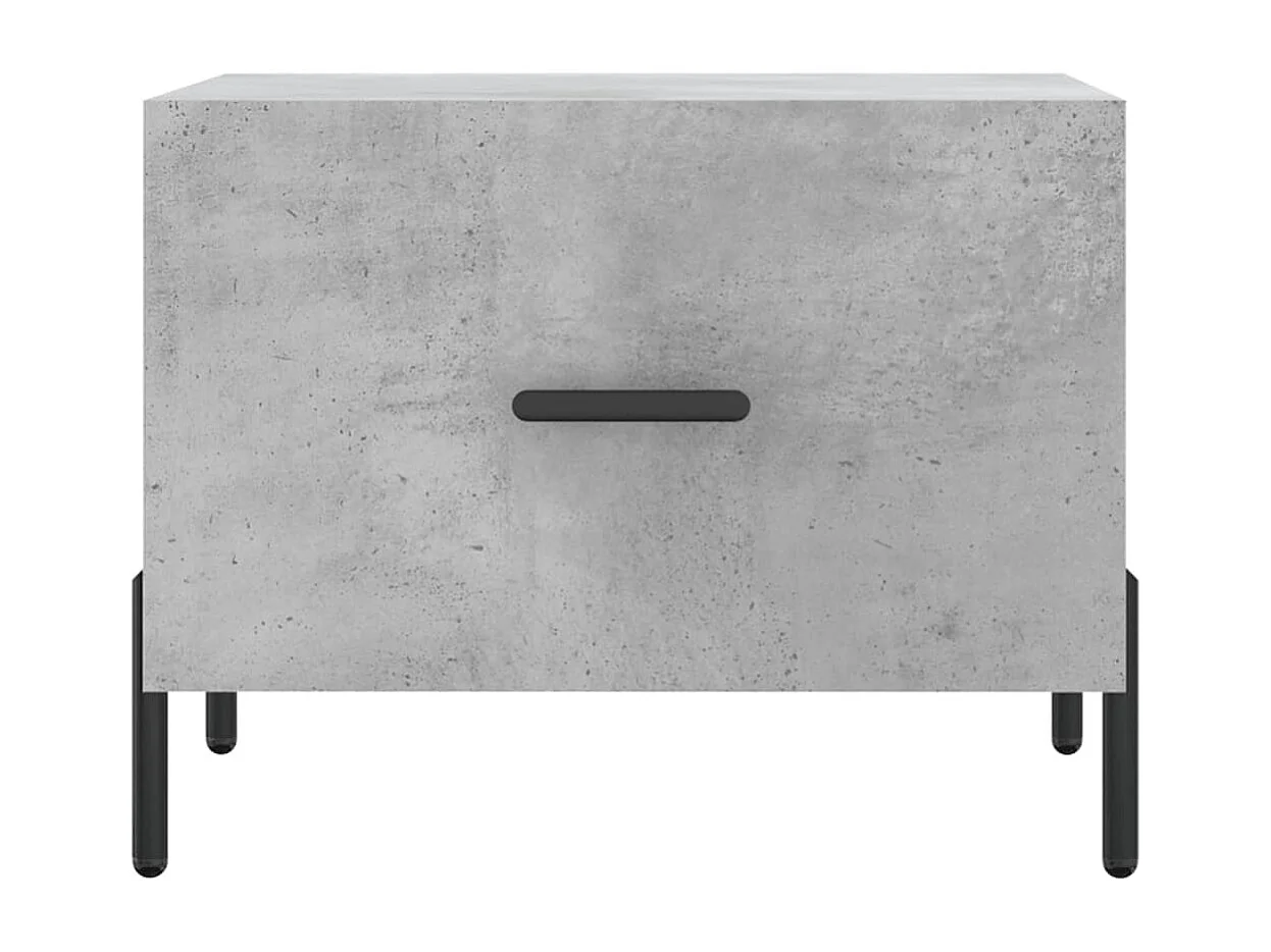 Tables basses 2 pcs gris béton 50x50x40 bois d'ingénierie