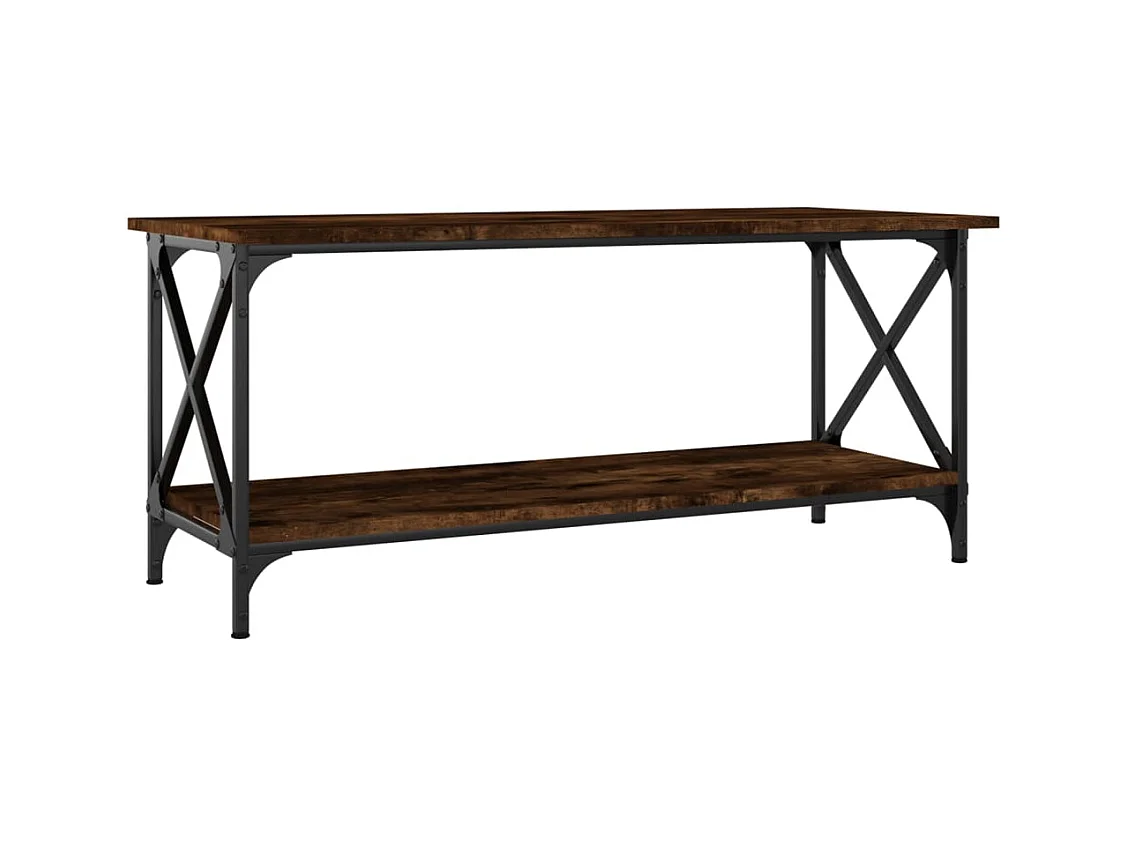 Table basse Chêne fumé 100x45x45 Bois d'ingénierie et fer