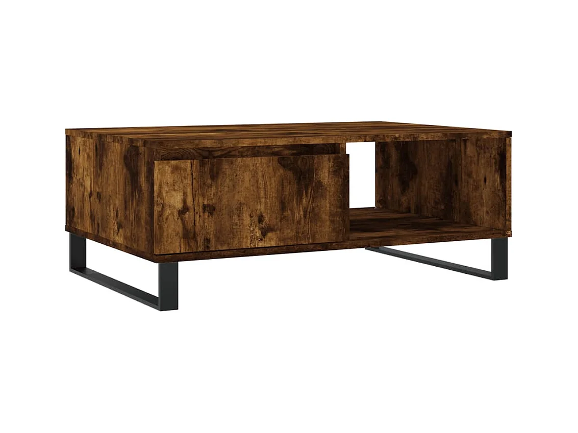 Table basse chêne fumé 90x60x35 bois d'ingénierie