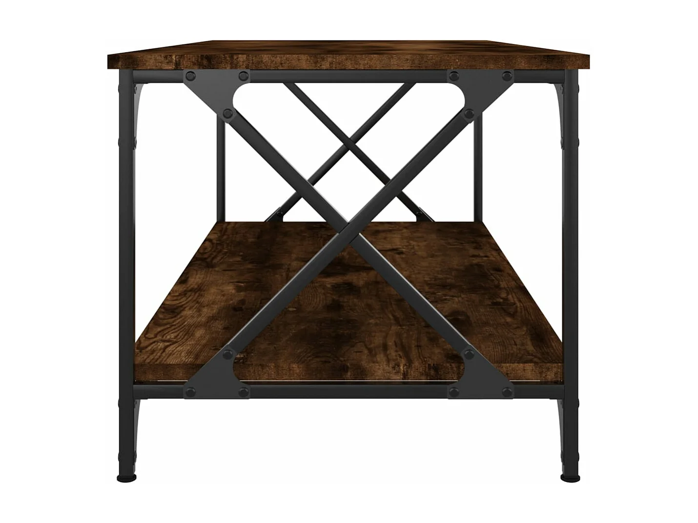 Table basse Chêne fumé 100x50x45 Bois d'ingénierie et fer