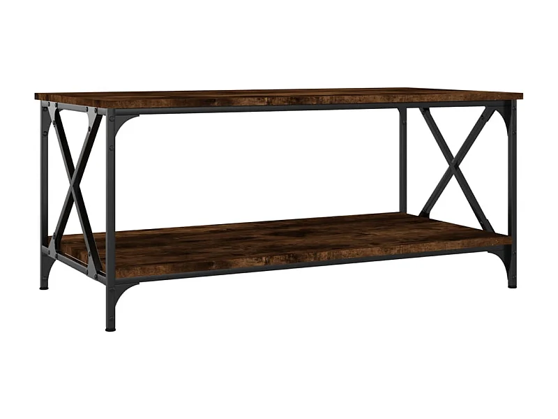 Table basse Chêne fumé 100x50x45 Bois d'ingénierie et fer