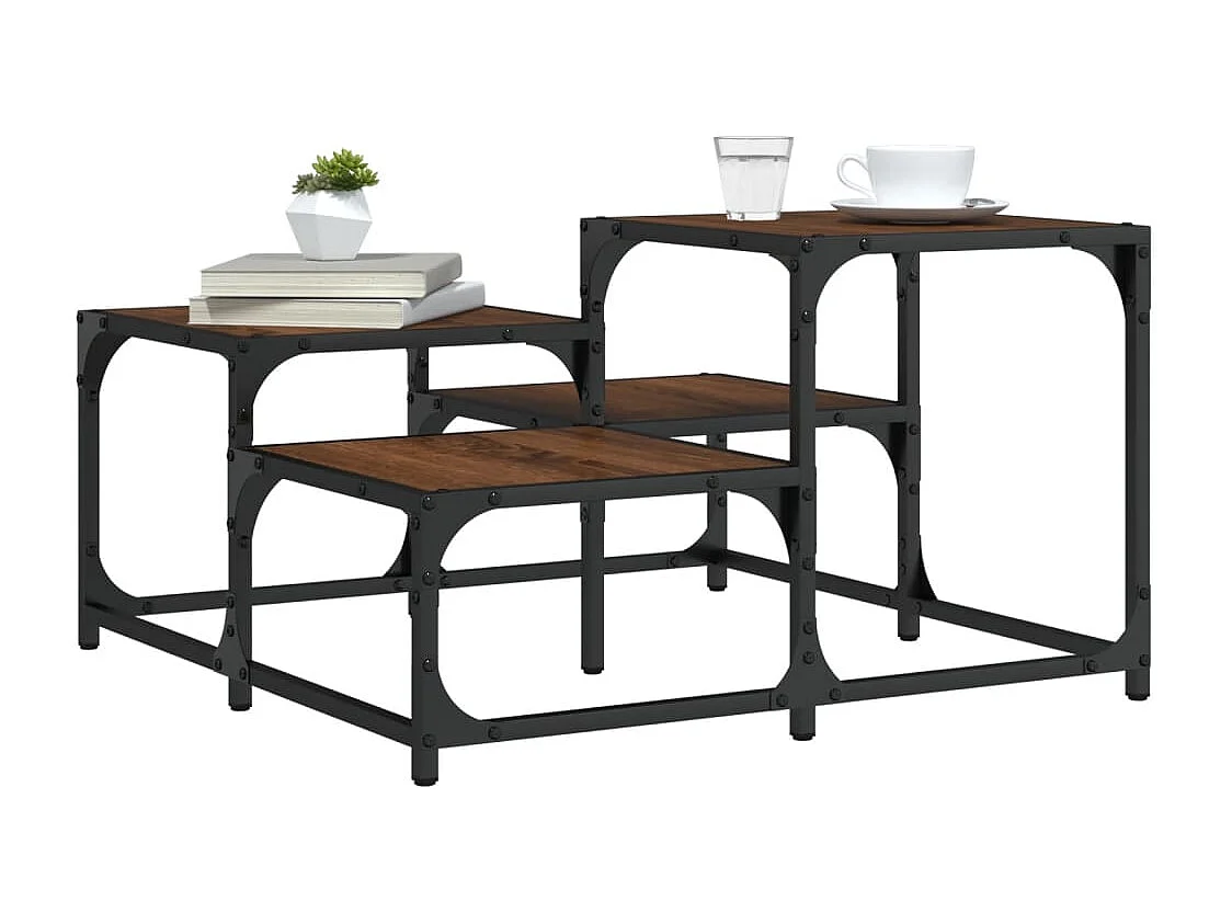 Table basse chêne marron 68x68x40 bois d'ingénierie