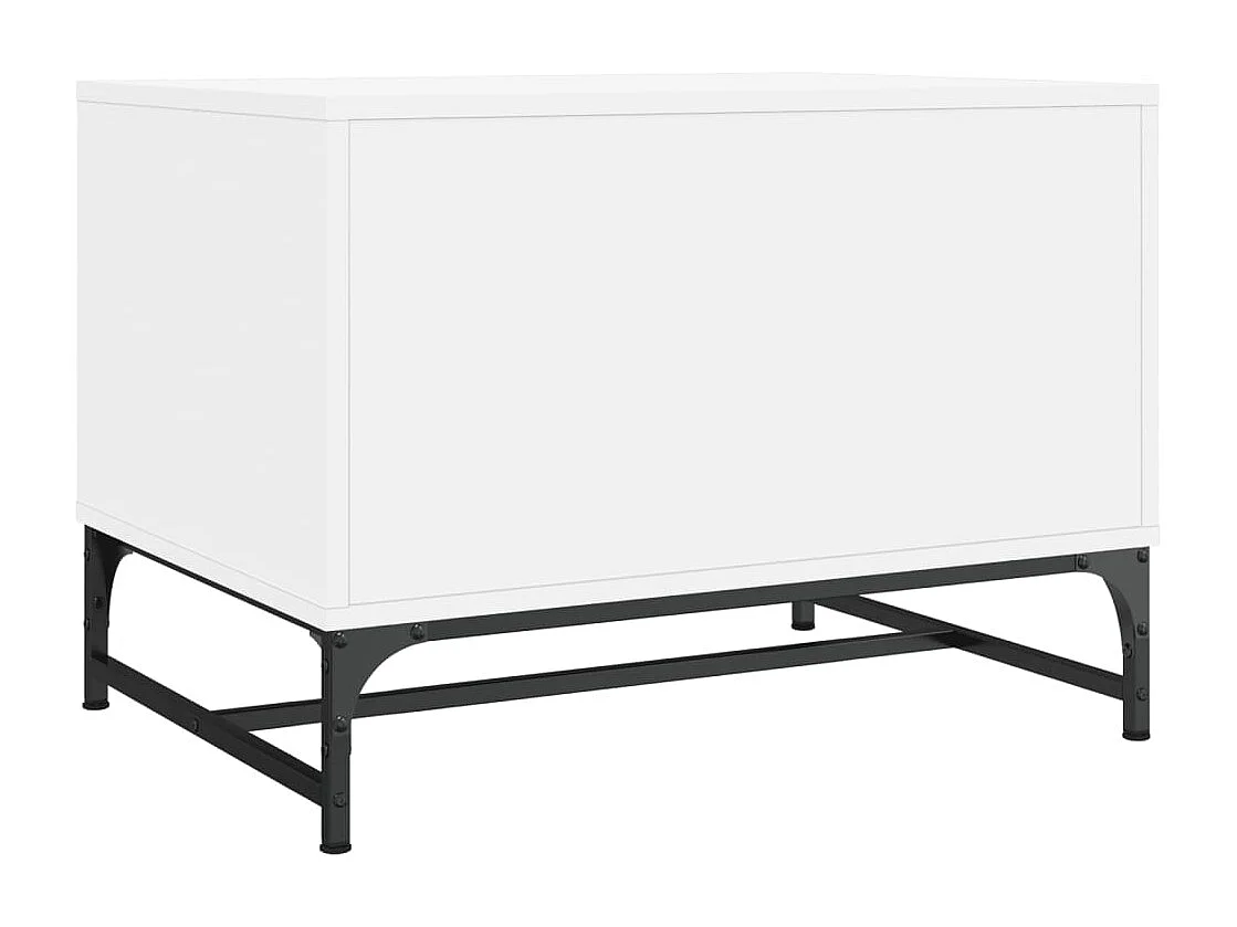 Table basse avec portes en verre blanc 68,5x50x50