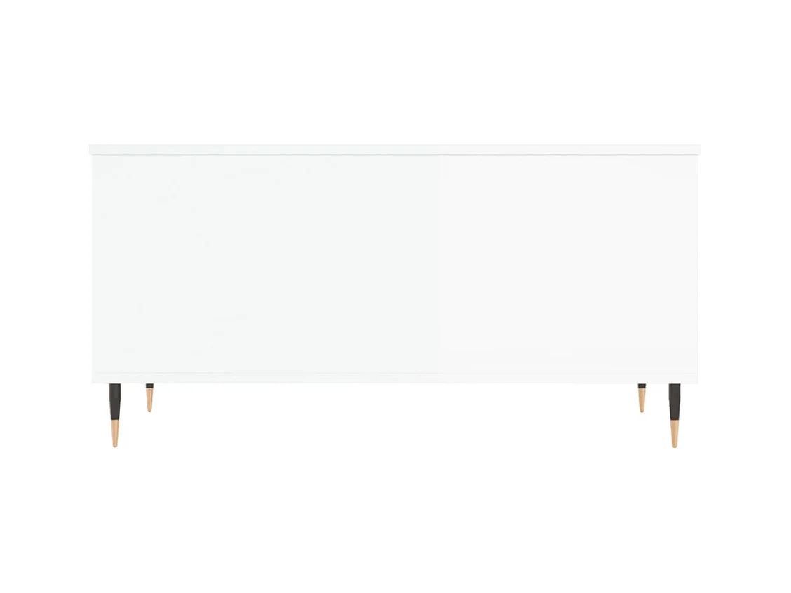 Table basse Blanc brillant 90x44,5x45 Bois d'ingénierie