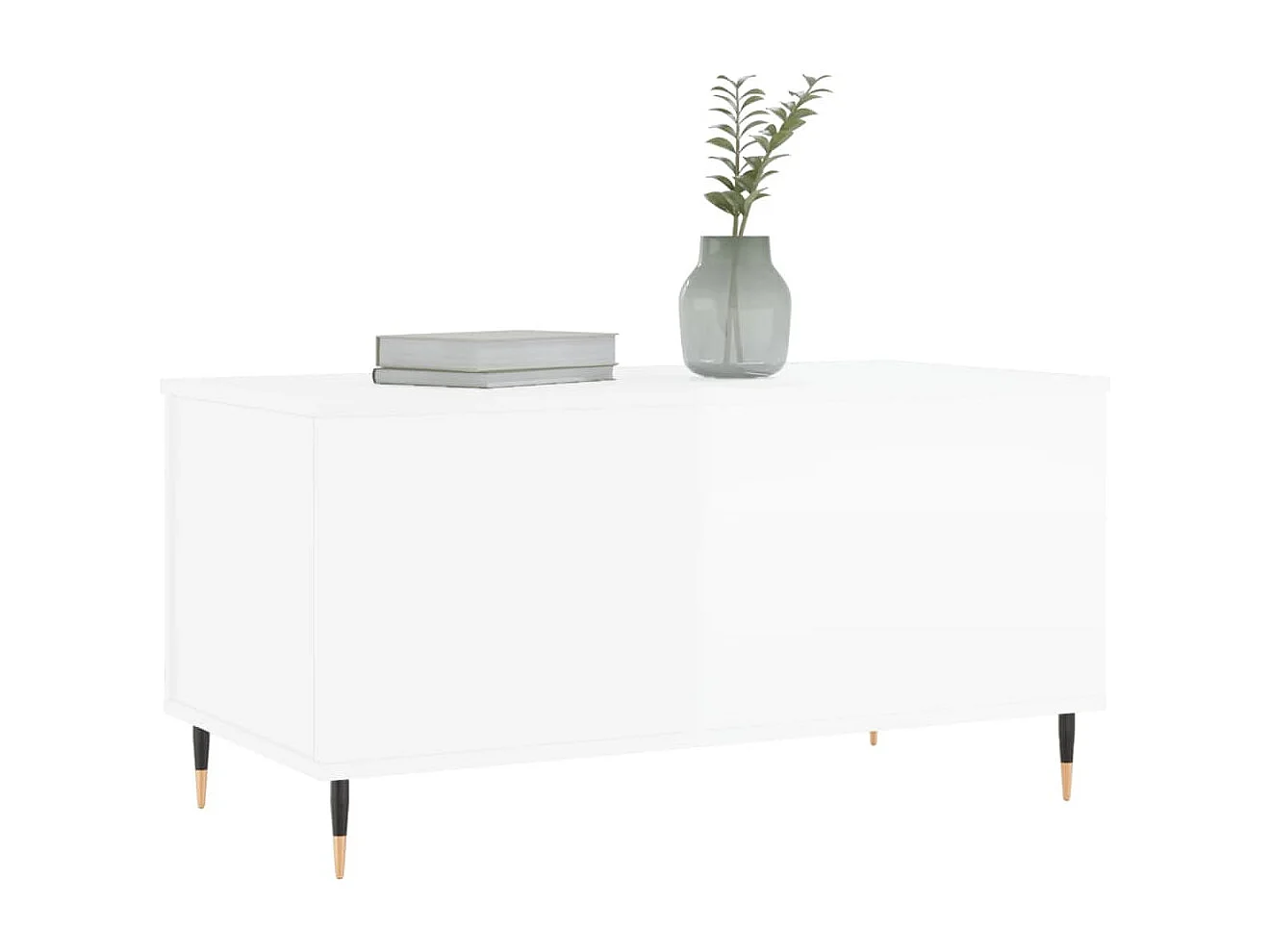 Table basse Blanc brillant 90x44,5x45 Bois d'ingénierie
