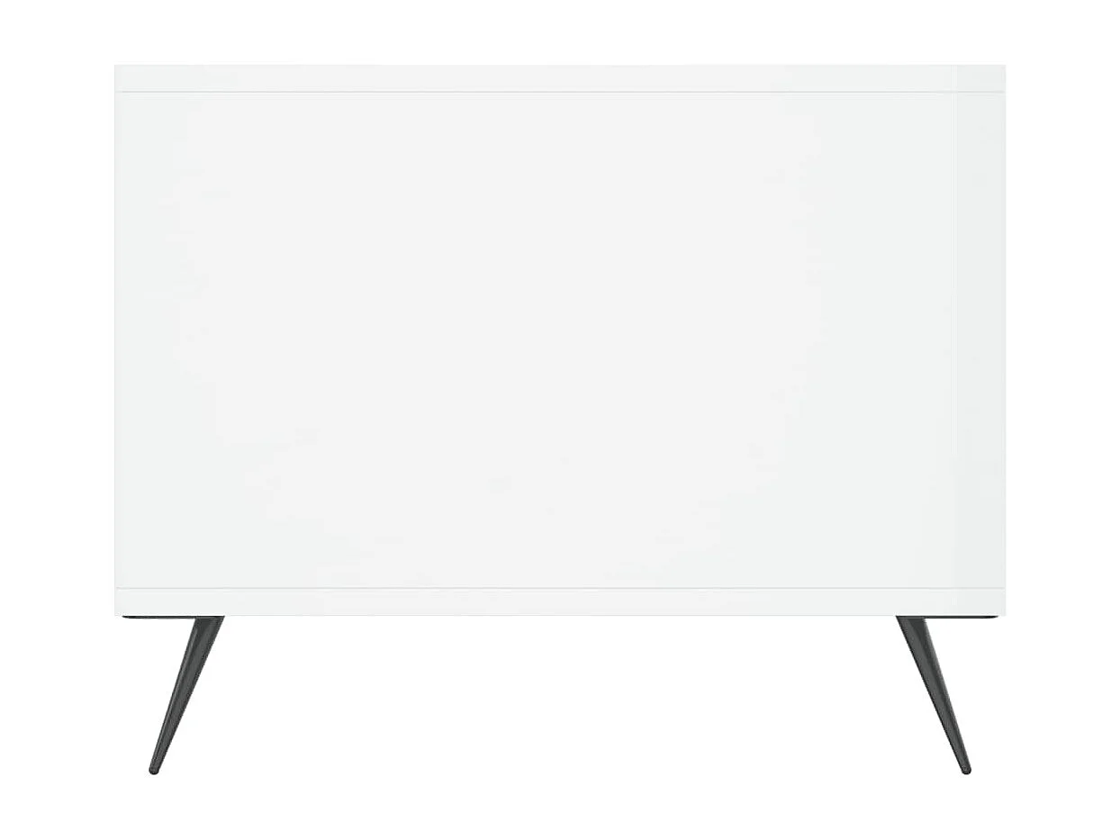 Table basse Blanc brillant 102x50x40 Bois d'ingénierie