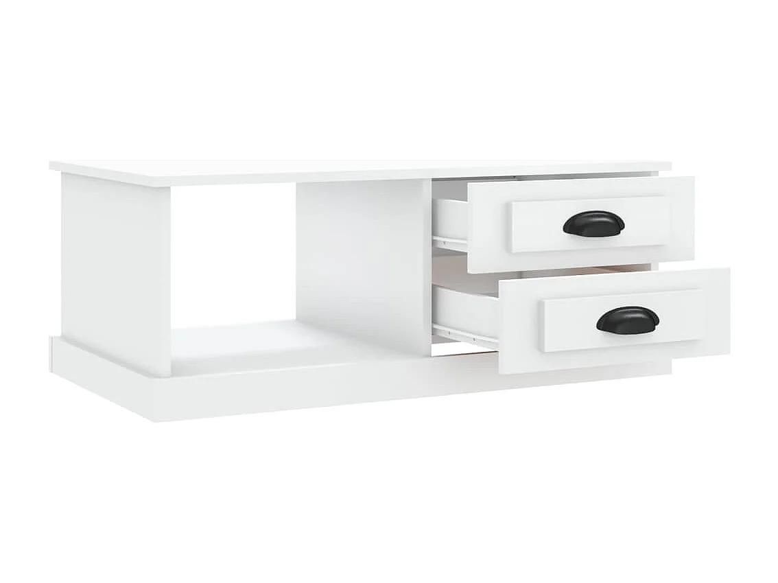 Table basse blanc 90x50x35 bois d'ingénierie