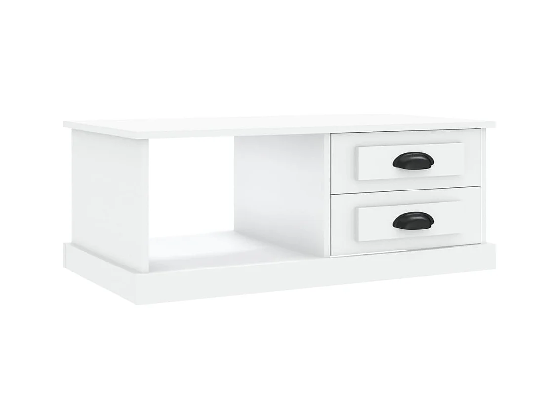Table basse blanc 90x50x35 bois d'ingénierie