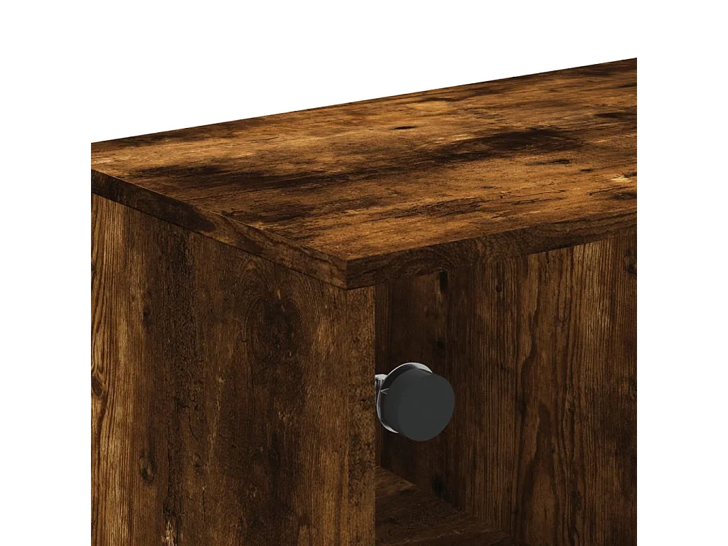 Table basse avec portes en verre chêne fumé 68,5x50x50