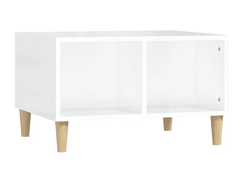 Table basse Blanc brillant 60x50x36,5 Bois d'ingénierie