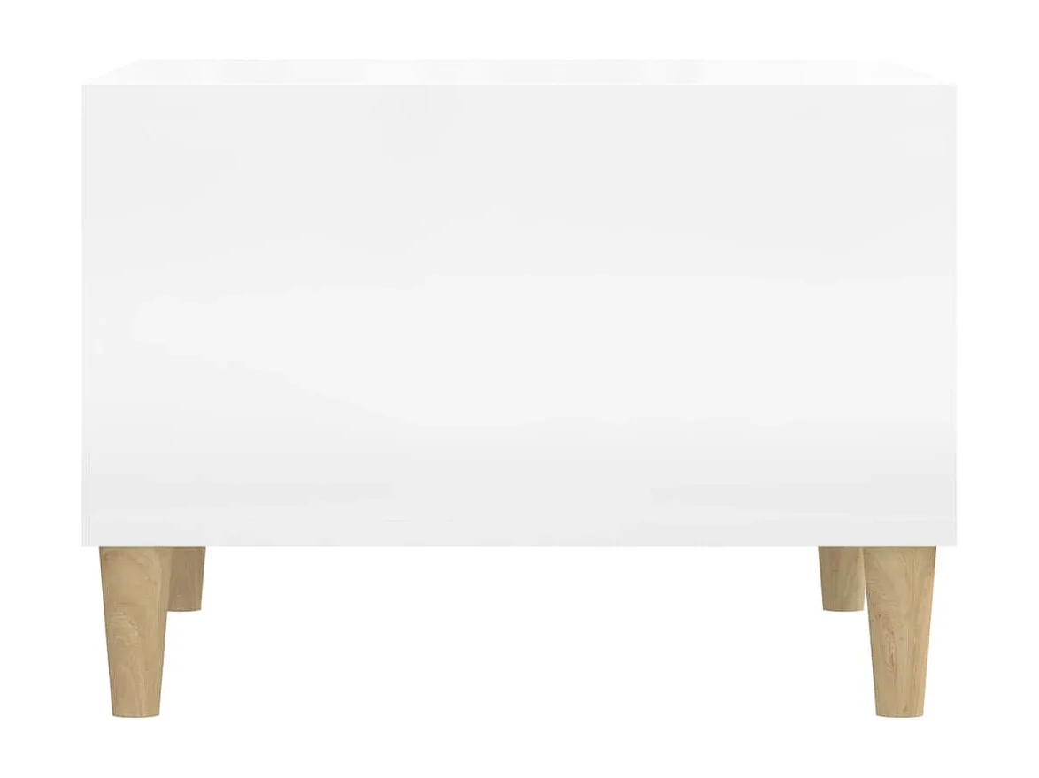 Table basse Blanc brillant 60x50x36,5 Bois d'ingénierie