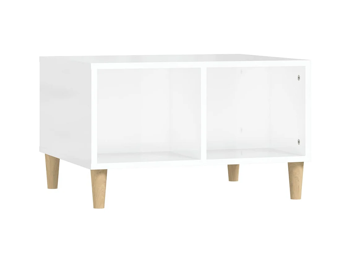 Table basse Blanc brillant 60x50x36,5 Bois d'ingénierie