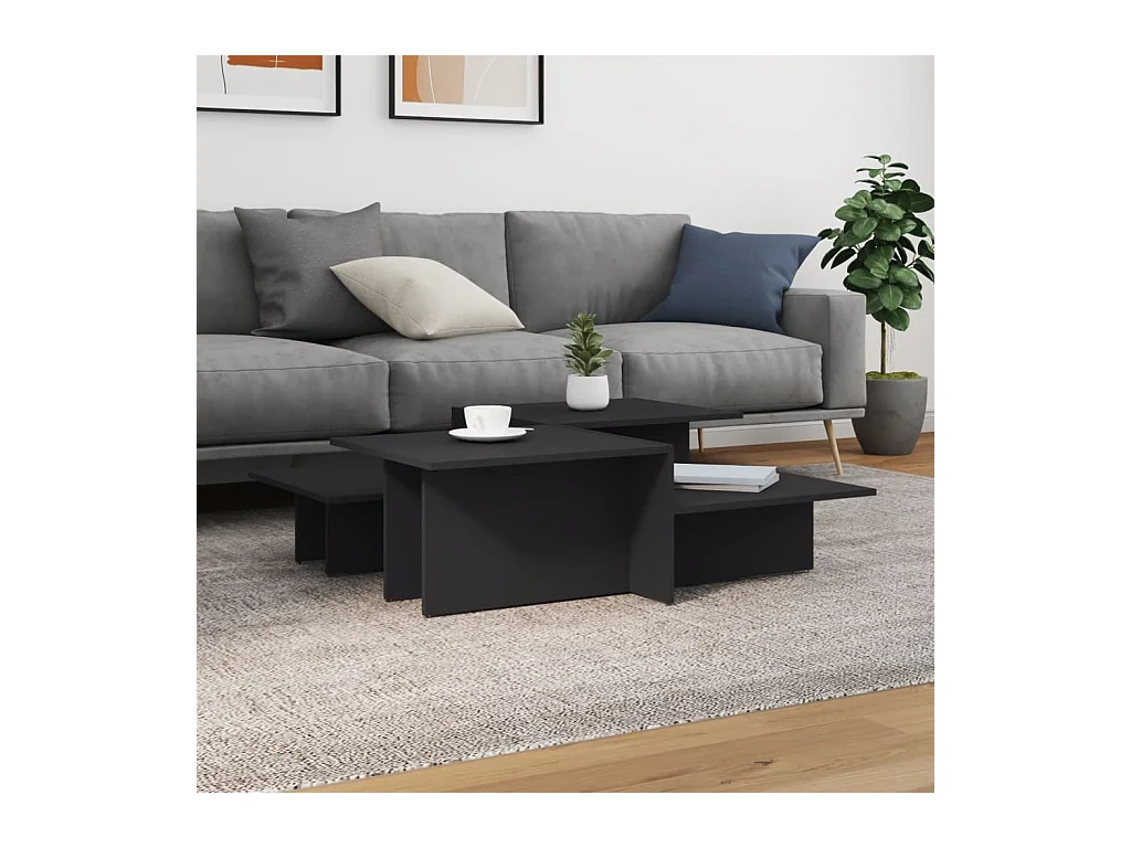 Tables basses 2 pcs gris bois d'ingénierie