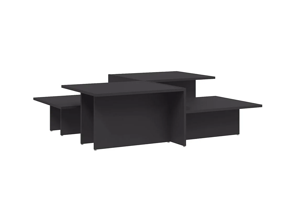 Tables basses 2 pcs gris bois d'ingénierie