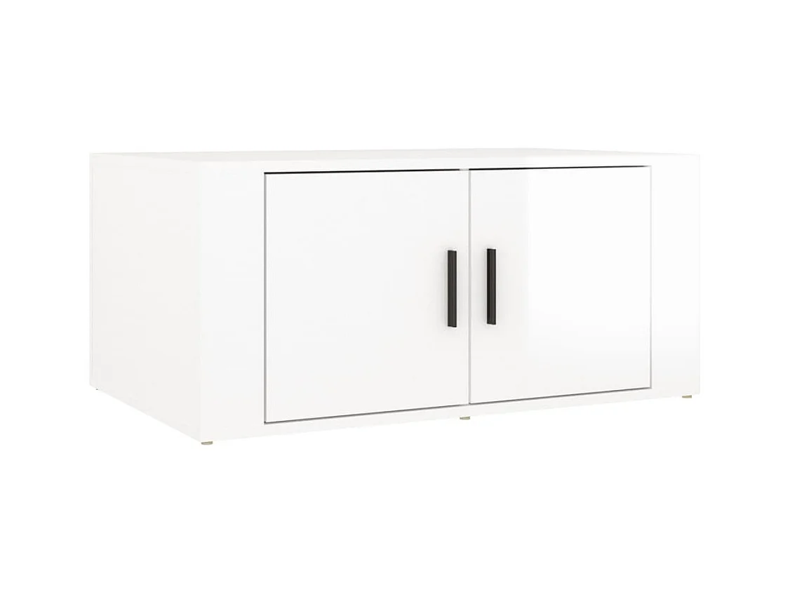 Table basse Blanc brillant 80x50x36 Bois d'ingénierie