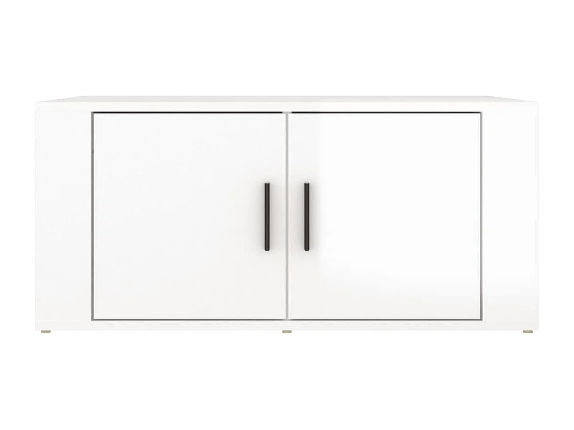 Table basse Blanc brillant 80x50x36 Bois d'ingénierie