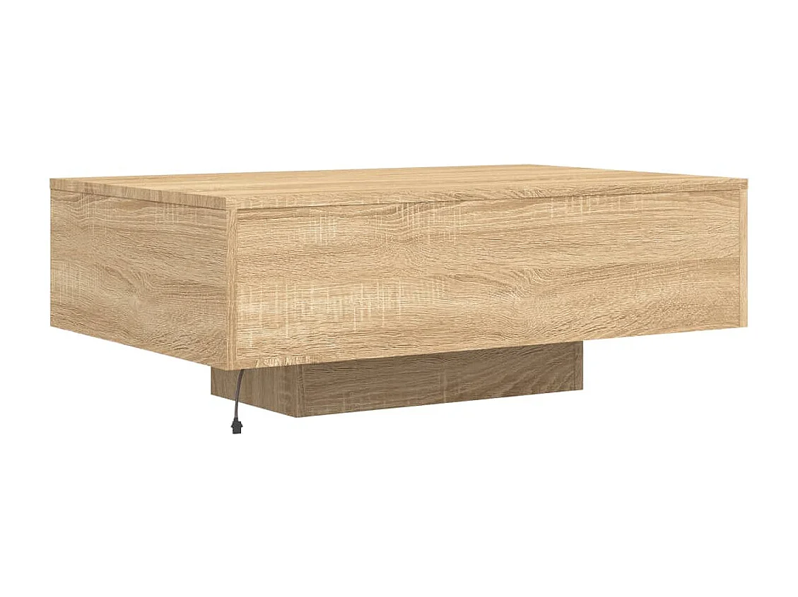 Table basse avec lumières LED chêne sonoma 85x55x31