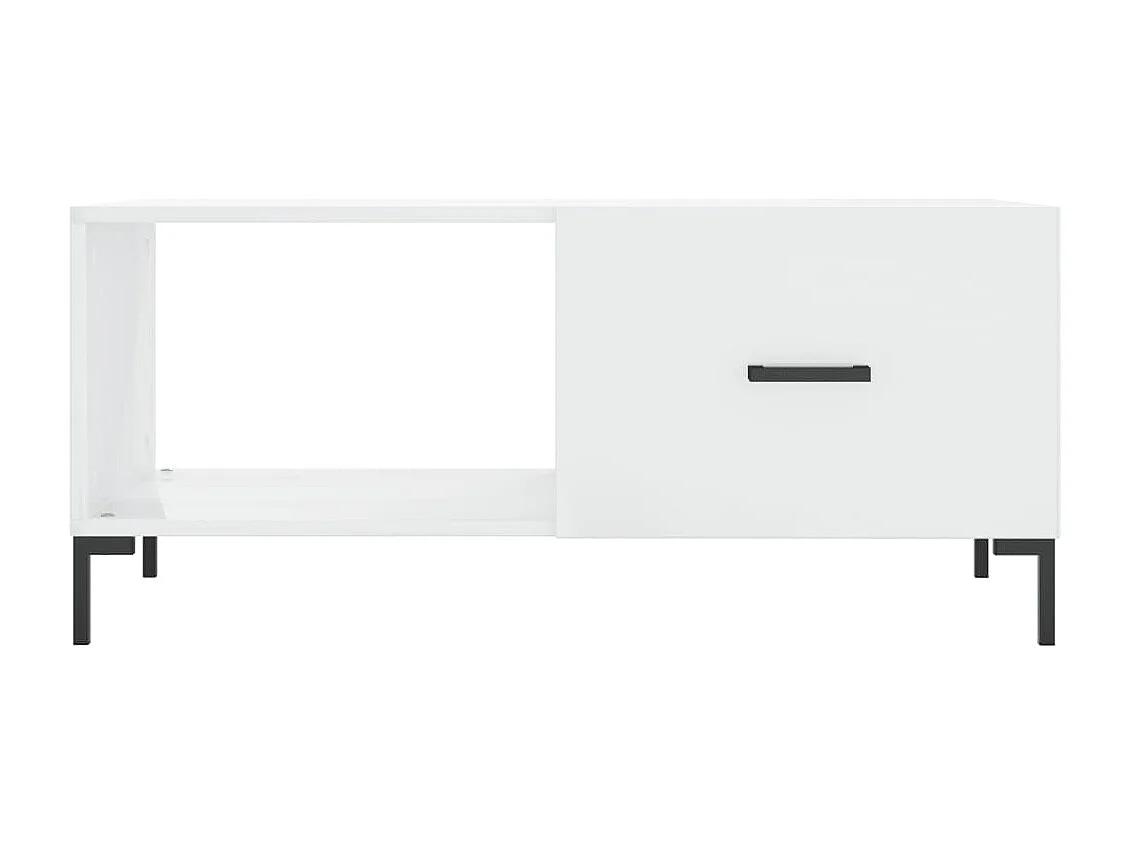 Table basse Blanc brillant 90x50x40 Bois d'ingénierie