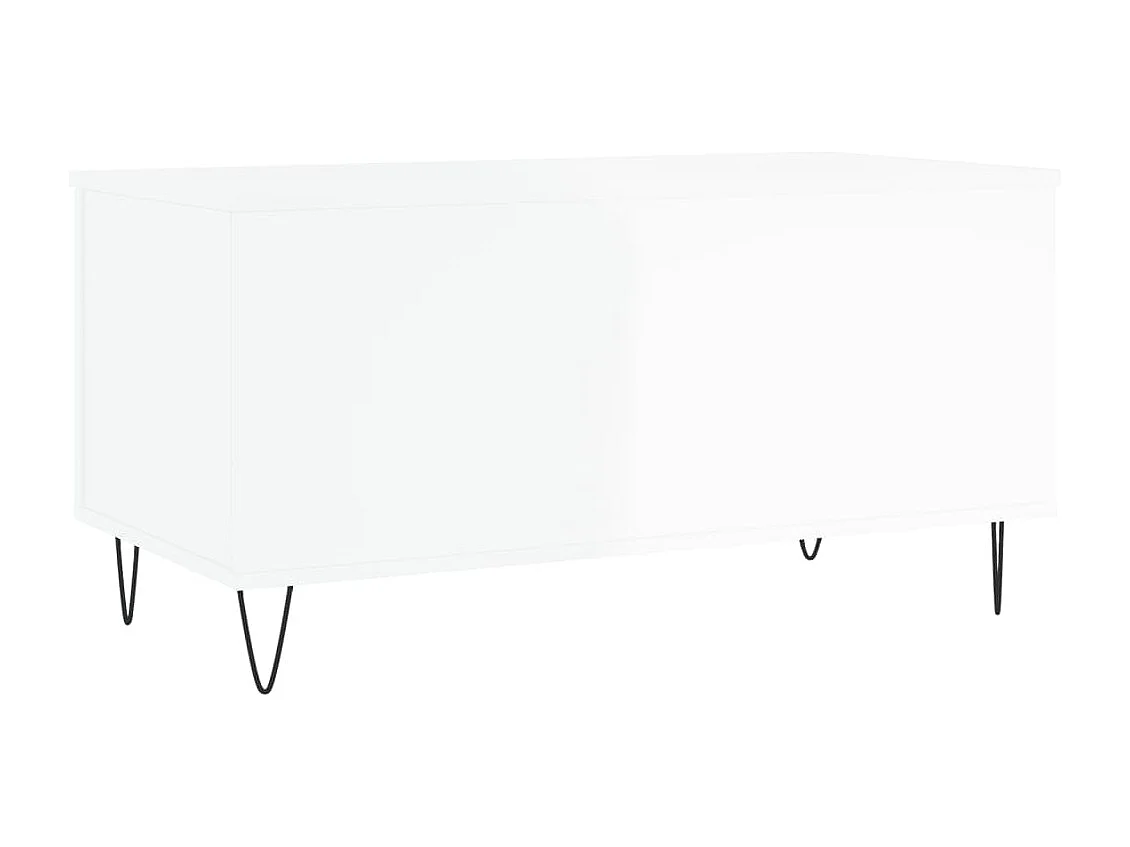 Table basse Blanc brillant 90x44,5x45 Bois d'ingénierie