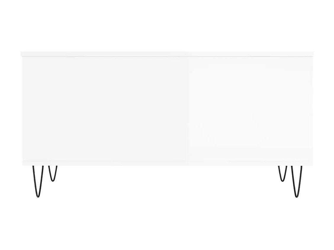 Table basse Blanc brillant 90x44,5x45 Bois d'ingénierie