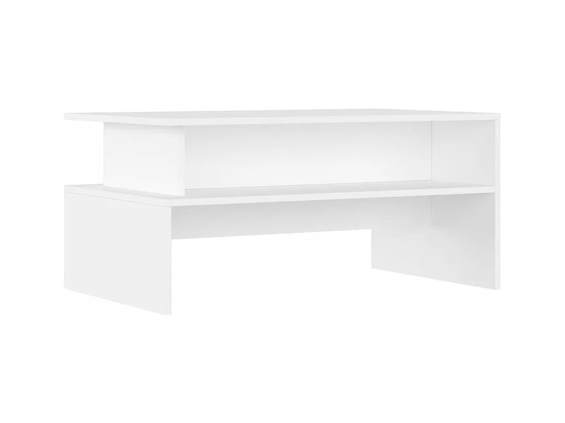 Table basse blanc 90x55x42,5 bois d'ingénierie