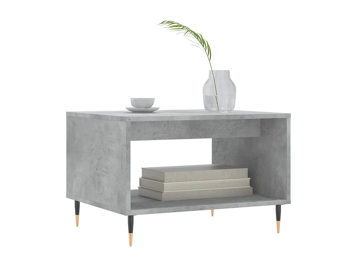 Table basse gris béton 60x50x40 bois d'ingénierie