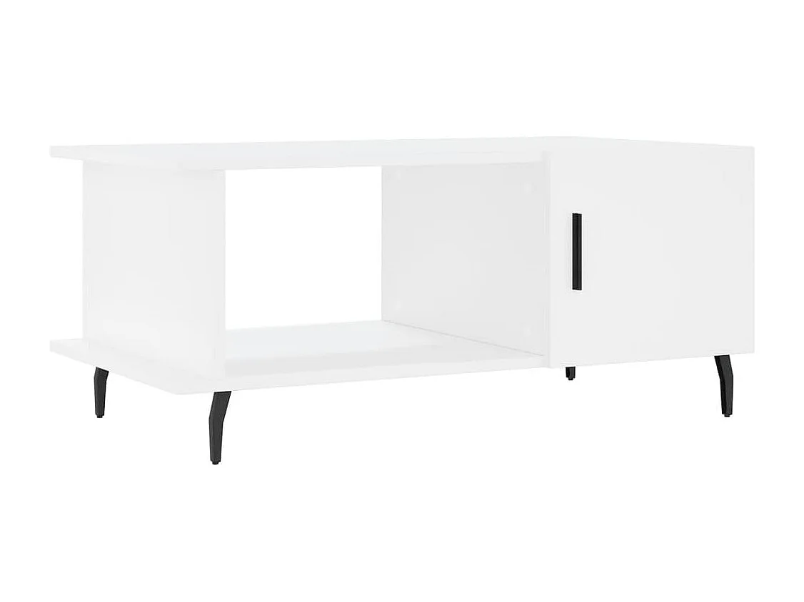 Table basse blanc 90x50x40 bois d'ingénierie