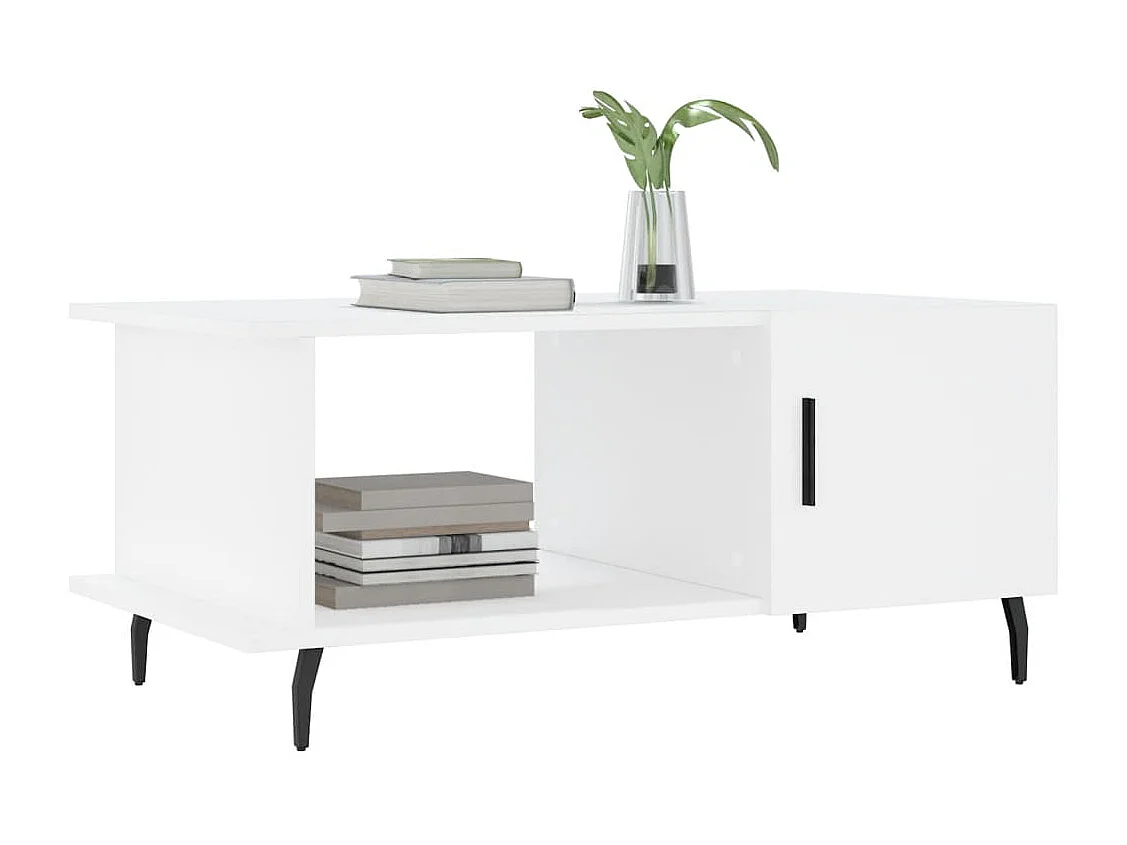 Table basse blanc 90x50x40 bois d'ingénierie