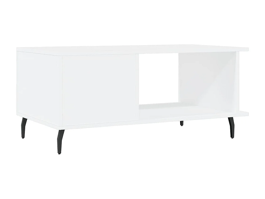 Table basse blanc 90x50x40 bois d'ingénierie