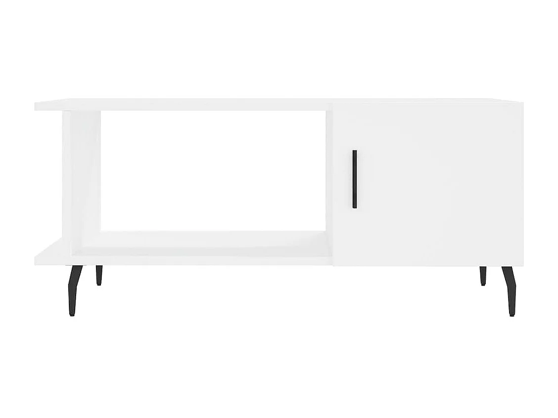 Table basse blanc 90x50x40 bois d'ingénierie