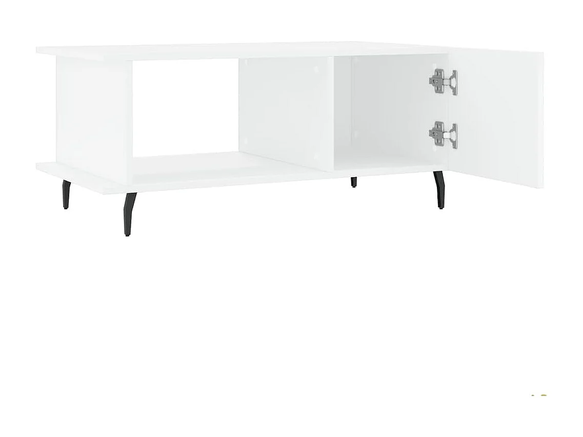 Table basse blanc 90x50x40 bois d'ingénierie