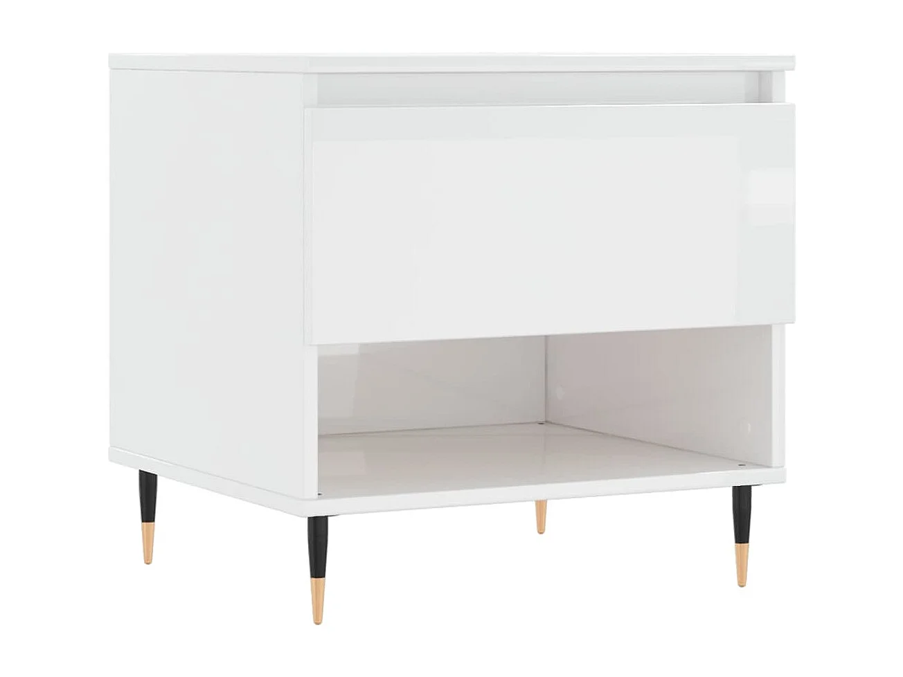 Table basse blanc brillant 50x46x50 bois d’ingénierie