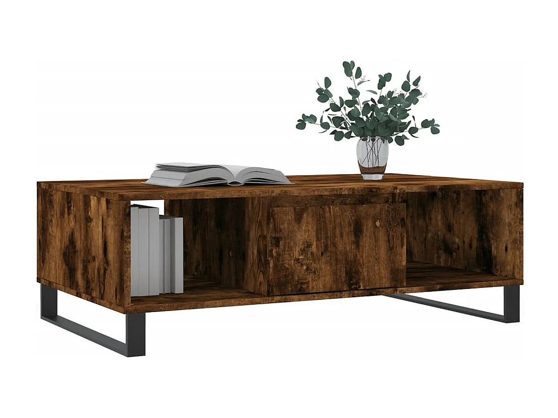 Table basse chêne fumé 104x60x35 bois d'ingénierie
