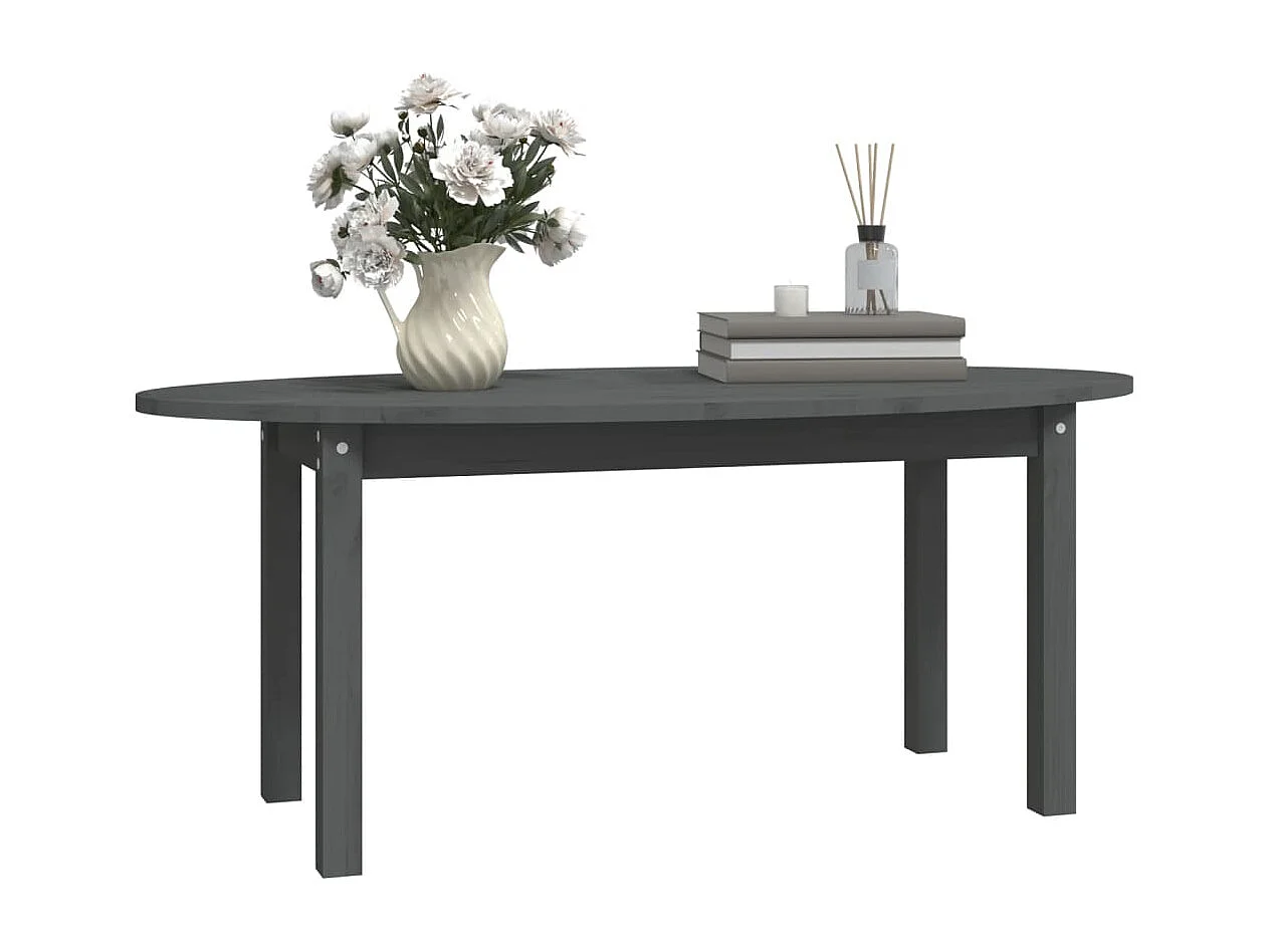 Table basse Gris 110x55x45 Bois massif de pin